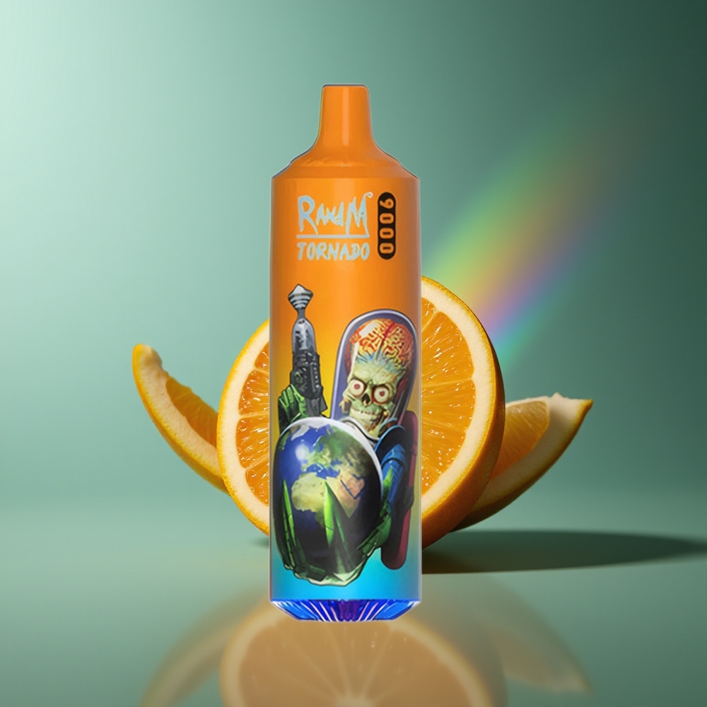 Wholesale Lithuania RandM Fumot Tornado 9000 Pufų Apelsinų Soda RGB Ekranas