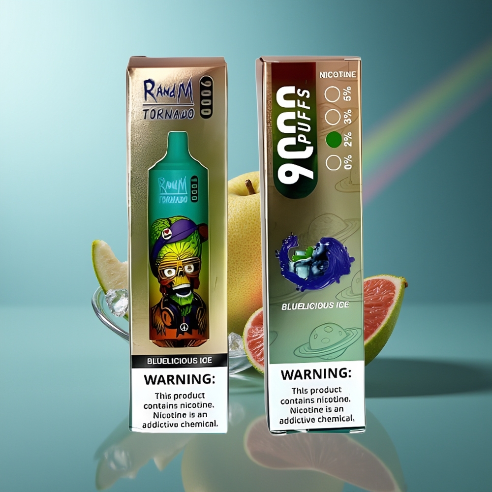 Wholesale Lithuania RandM Fumot Tornado 9000 Puffs 18 mL Mėlynasis Ledas