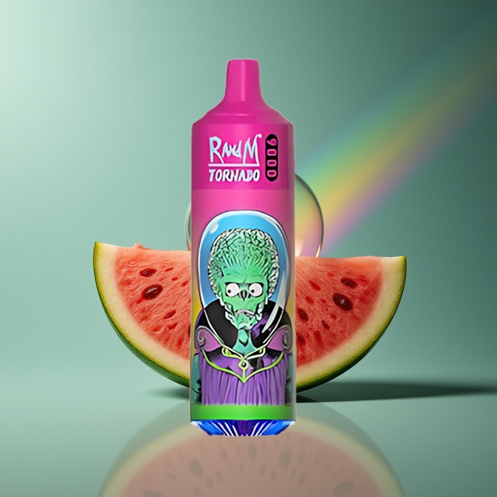 Wholesale Lithuania RandM Fumot Tornado 9000 Puffs Arbūzas Miego Guma RGB Displejus