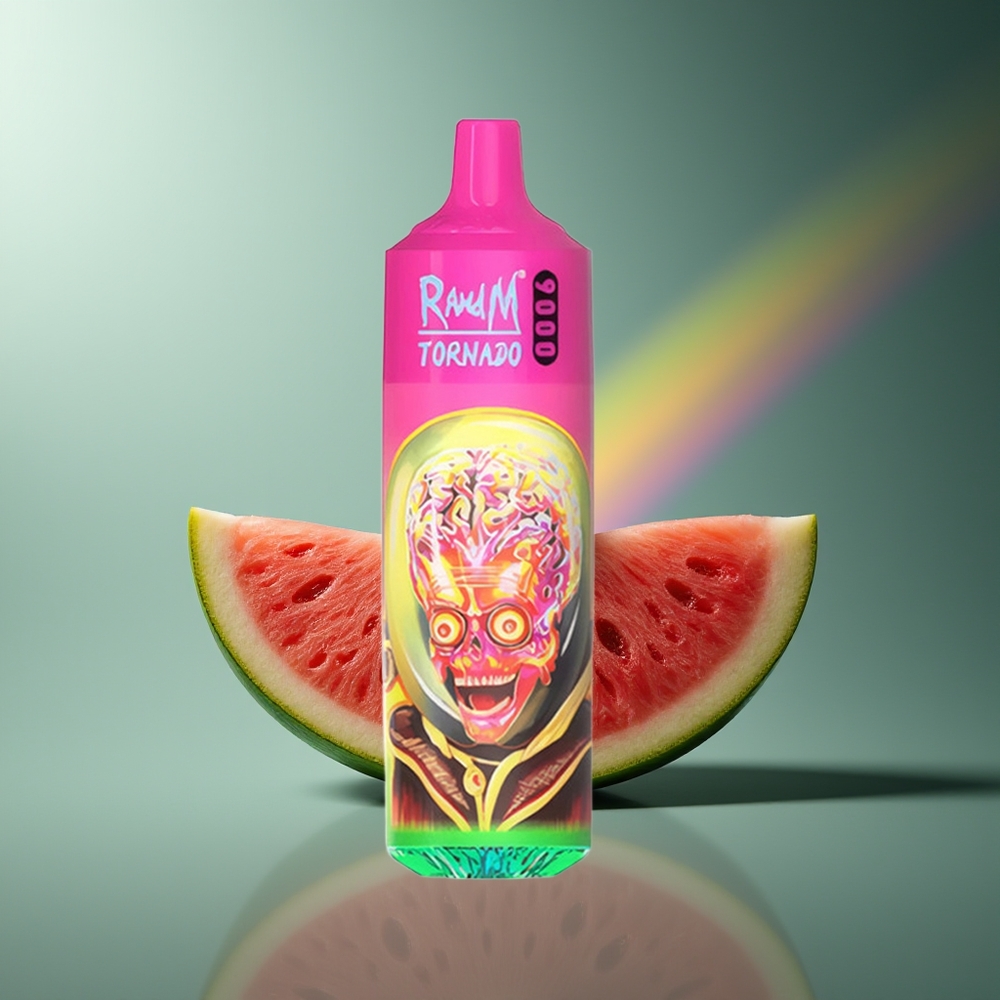Wholesale Lithuania RandM Fumot Tornado 9000 Puffs Avietės Arbūzas 18 mL RGB Display