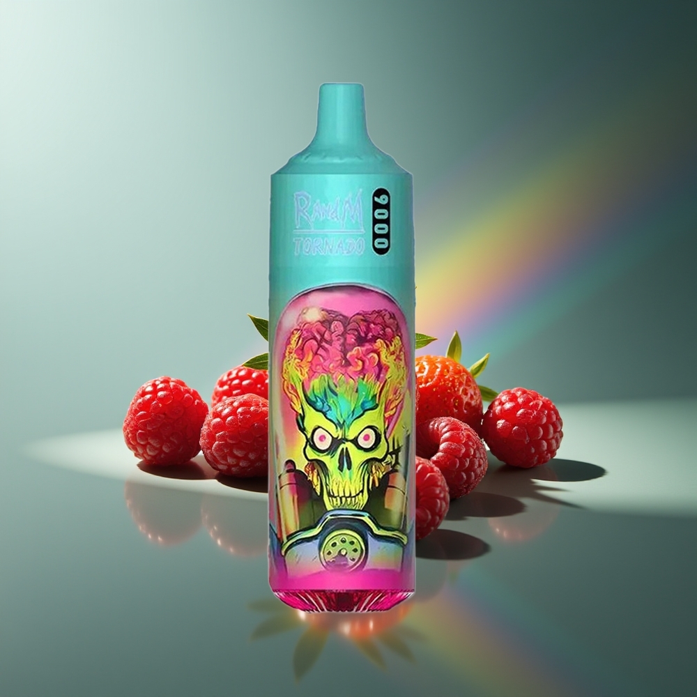 Wholesale Lithuania RandM Fumot Tornado 9000 Puffs Braškė ir Avietė RGB Display