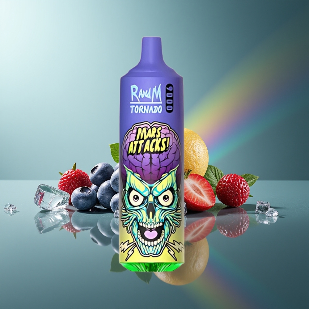 Wholesale Lithuania RandM Fumot Tornado 9000 Puffs Mėlynųjų Uogų Ledas RGB Displejus