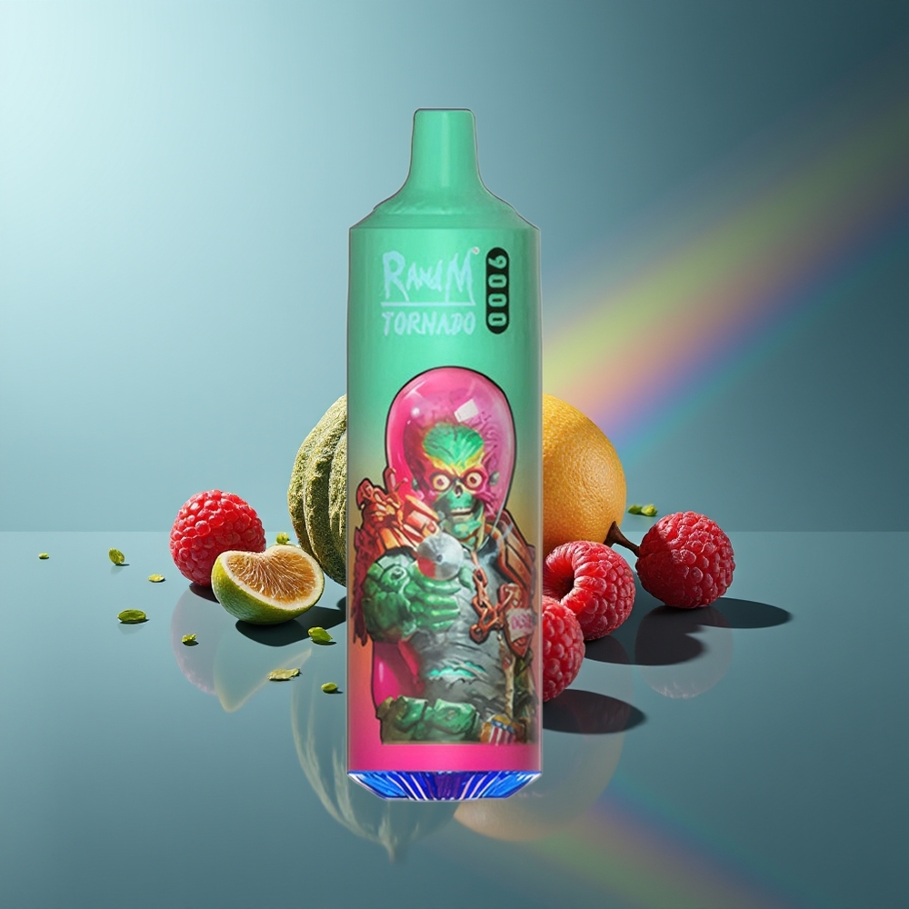 Wholesale Lithuania RandM Fumot Tornado 9000 Puffs Mėlynasis Avietų Kush RGB Ekranas