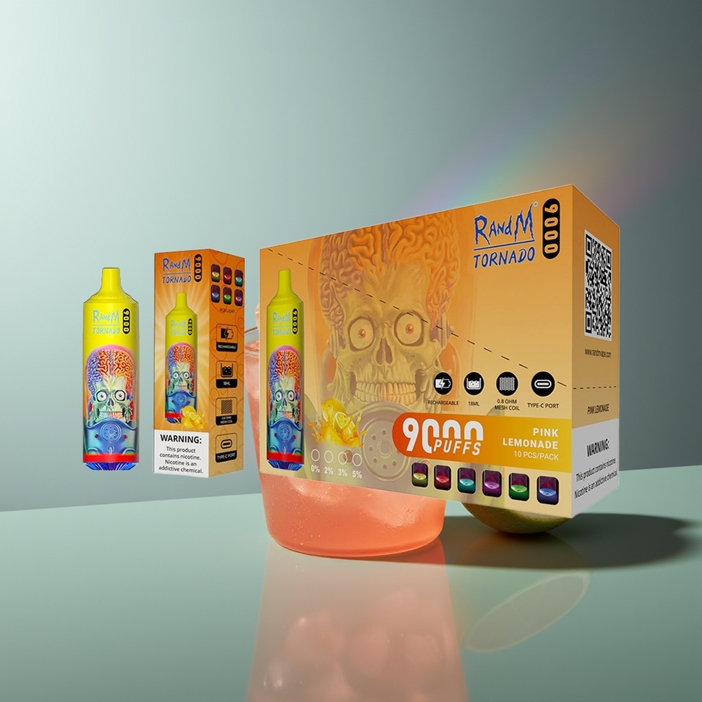 Wholesale Lithuania RandM Fumot Tornado 9000 Puffs Rožinis Citrinų Giraudė 850 mAh