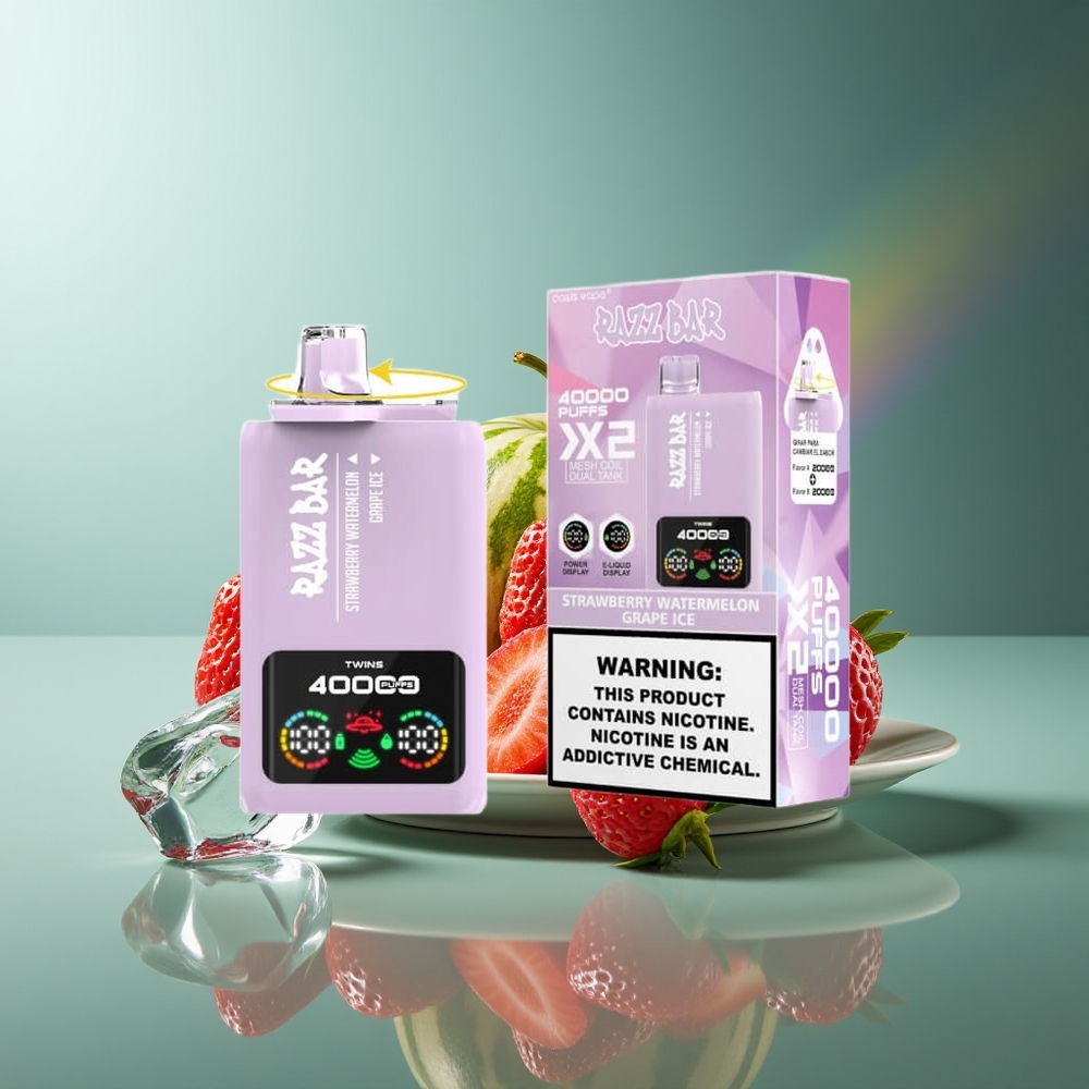 Wholesale Lithuania Razz Bar 40000 Puffs Braškė Arbūzas - Vynuogių Ledas Vienkartinės Elektroninės Cigaretės 2% 5% Nikotino Type-C Port