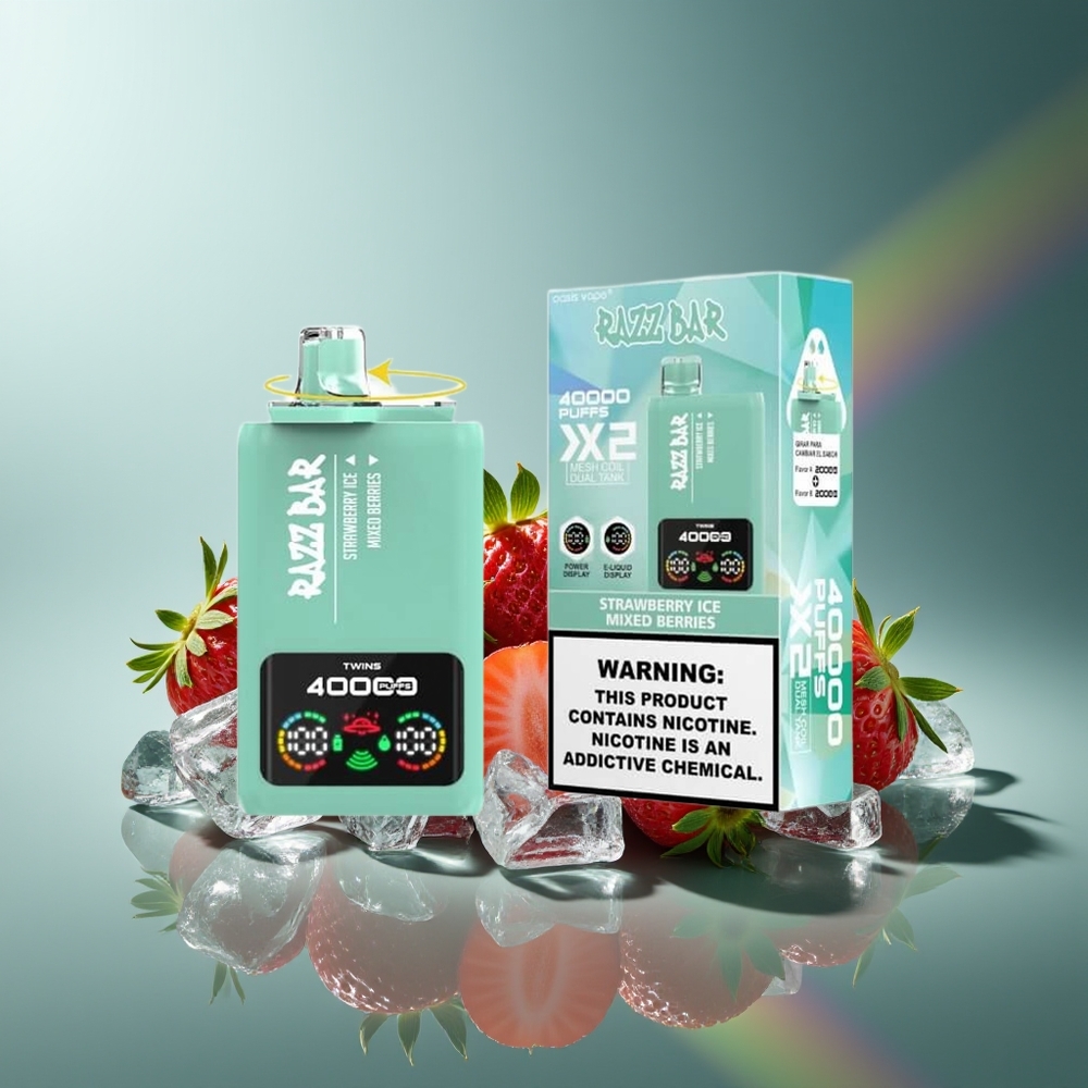 Wholesale Lithuania Razz Bar 40000 Puffs Braškės Ledas - Mišrios Uogos 1.0Ohm 2 Mesh Coil 650 Mah Type-C