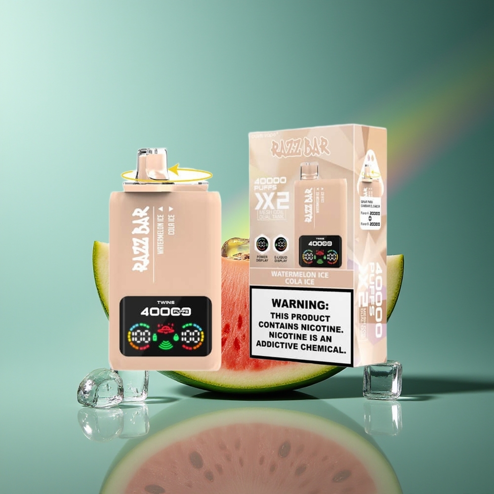 Wholesale Lithuania Razz Bar 40000 Puffs Vienkartinės Elektroninės Cigaretės Arbūzo Ledas - Kolos Ledas 650mAh 2% Nikotino