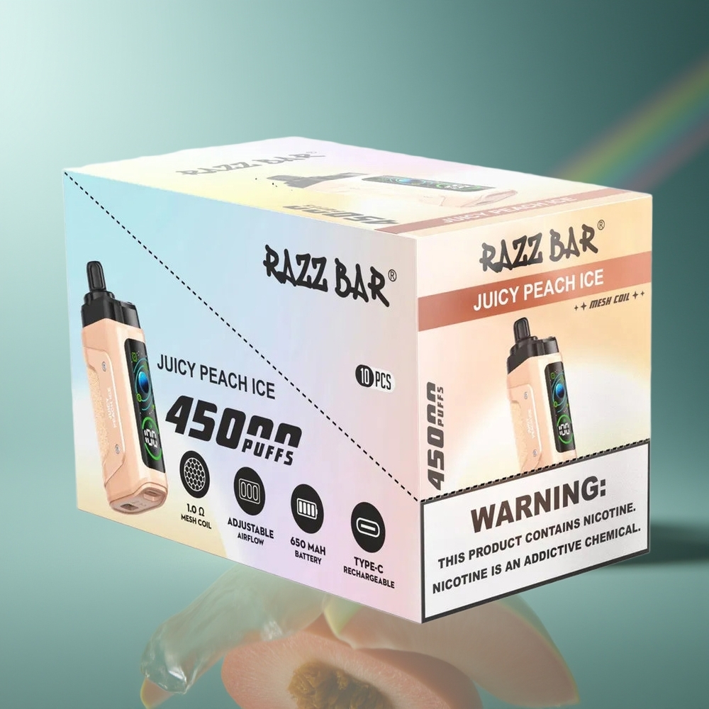 Wholesale Lithuania Razz Bar 45000 Puffs Sultingasis Persikas Ledas 1.0 Ohm Mesh Coil Type-C