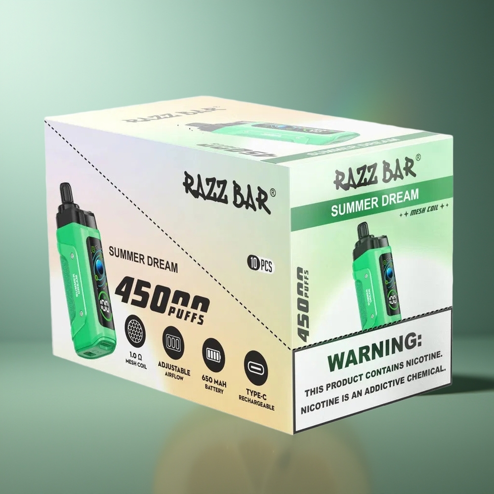 Wholesale Lithuania Razz Bar 45000 Puffs Vasaros Sapnas Vienkartinės Elektroninės Cigaretės 20mg Mesh Coil