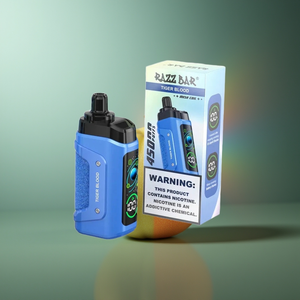 Wholesale Lithuania Razz Bar 45000 Puffs Vienkartinės Elektroninės Cigaretės Tigro Kraujas 1.0 Ohm Mesh Coil Type-C Rechargeable
