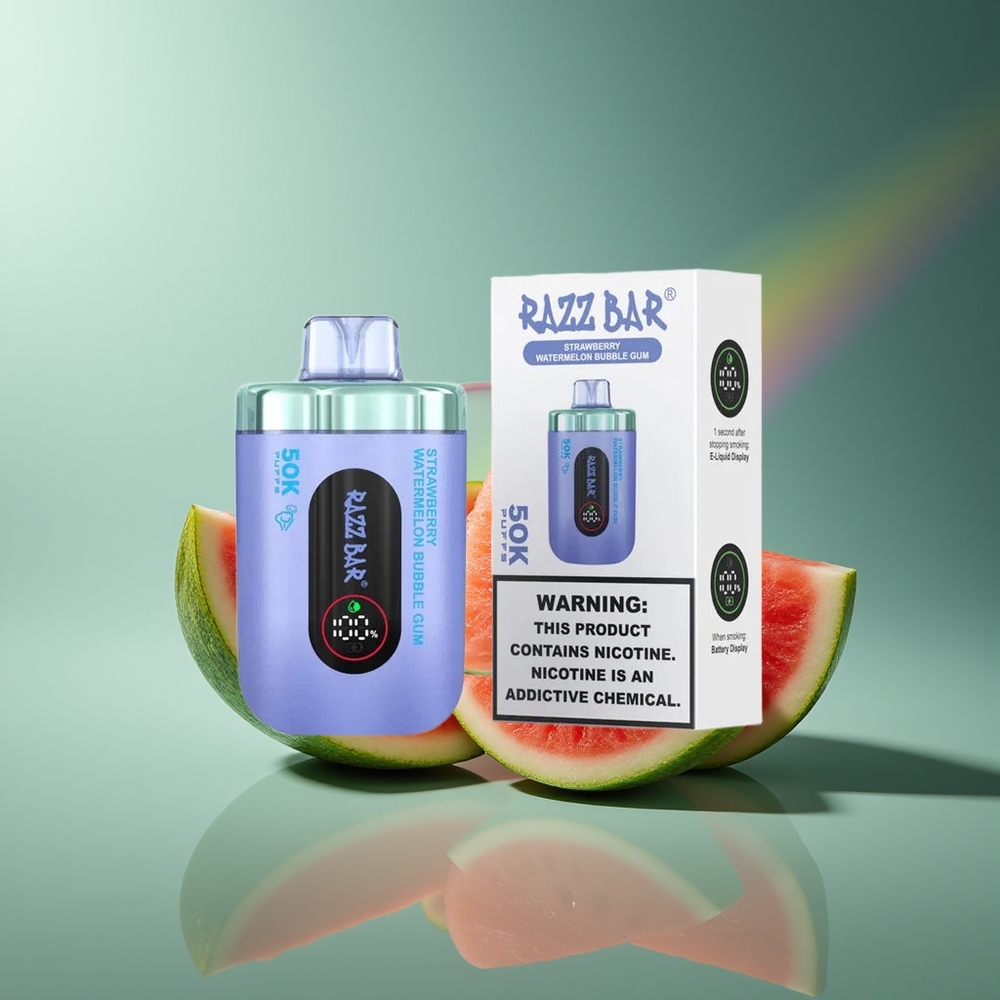 Wholesale Lithuania Razz Bar 50K Braškė Arbūzas Burbuliukų Guma 1.0 Ohm Type-C