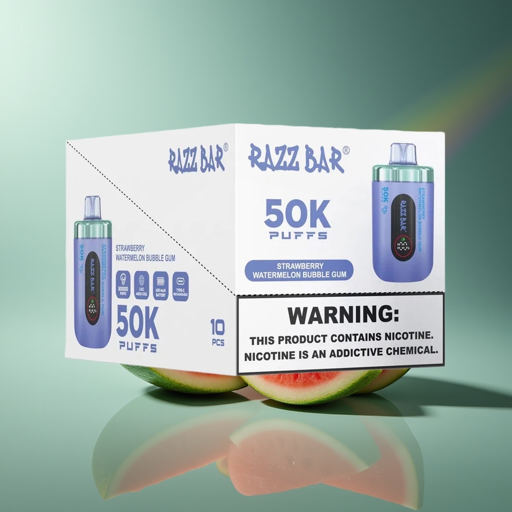 Wholesale Lithuania Razz Bar 50K Braškė Arbūzas Burbuliukų Guma 1.0 Ohm Type-C