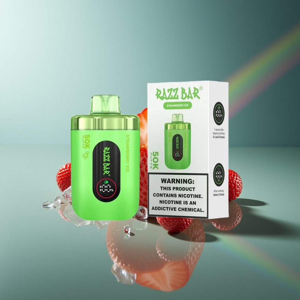 Wholesale Lithuania Razz Bar 50K Braškės Ledas Vienkartinės Elektroninės Cigaretės 1.0 Ohm Type-C