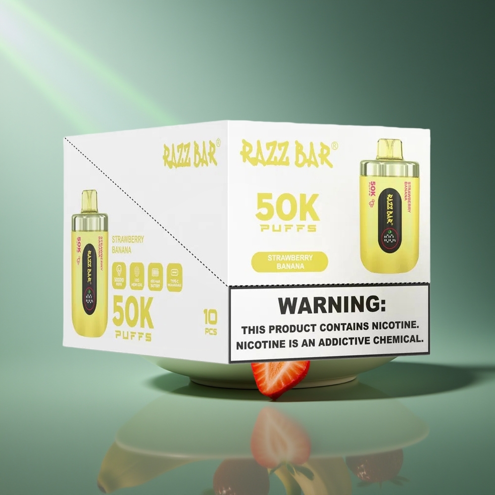 Wholesale Lithuania Razz Bar 50K Braškinė Bananas 1.0 Ohm Mesh Coil