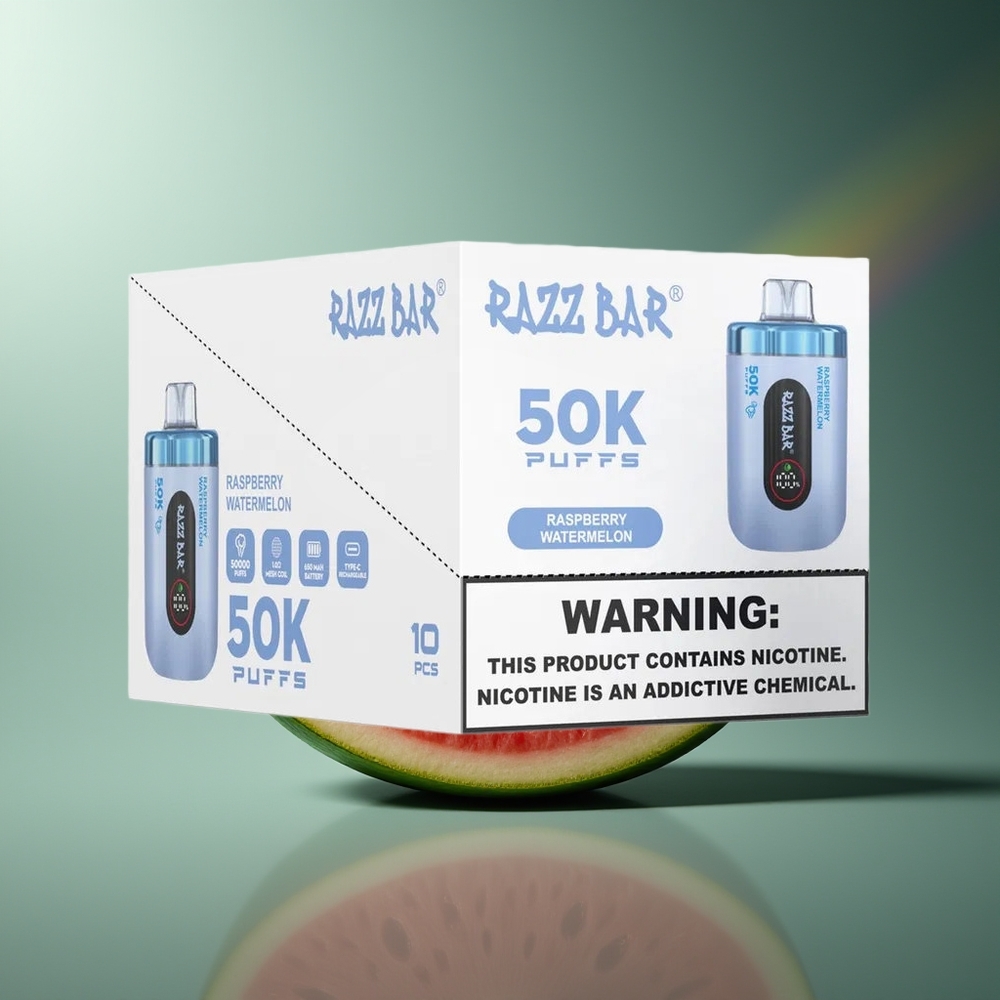 Wholesale Lithuania Razz Bar 50K Puffs Aviečių Arbūzas Vienkartinės Elektroninės Cigaretės 2% Nicotine Type-C Rechargeable