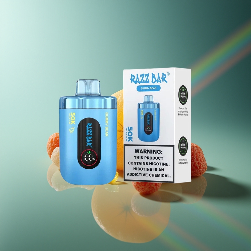Wholesale Lithuania Razz Bar 50K Puffs Gummy Bear 1.0 Ohm Type-C
