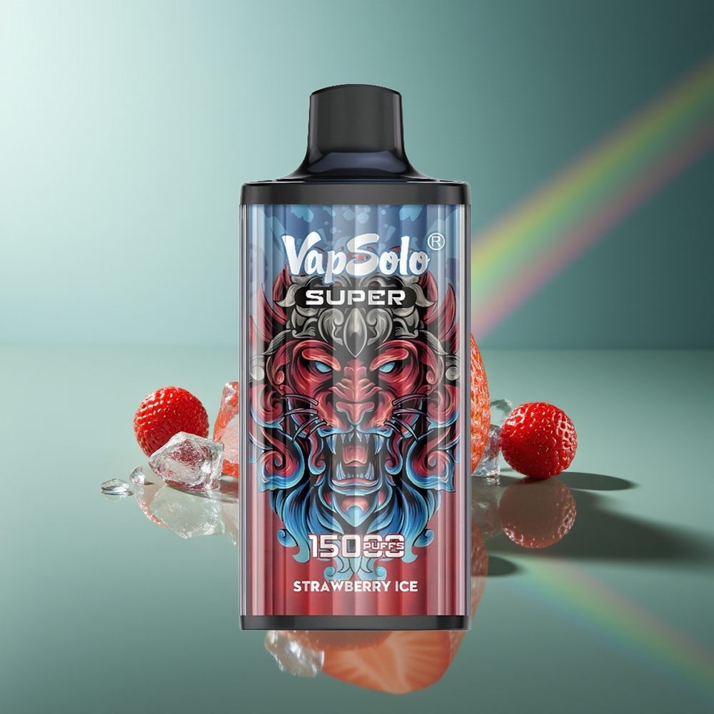 Wholesale Lithuania VapSolo Super 15000 Puffs 40ml Braškinių Ledas Type-C