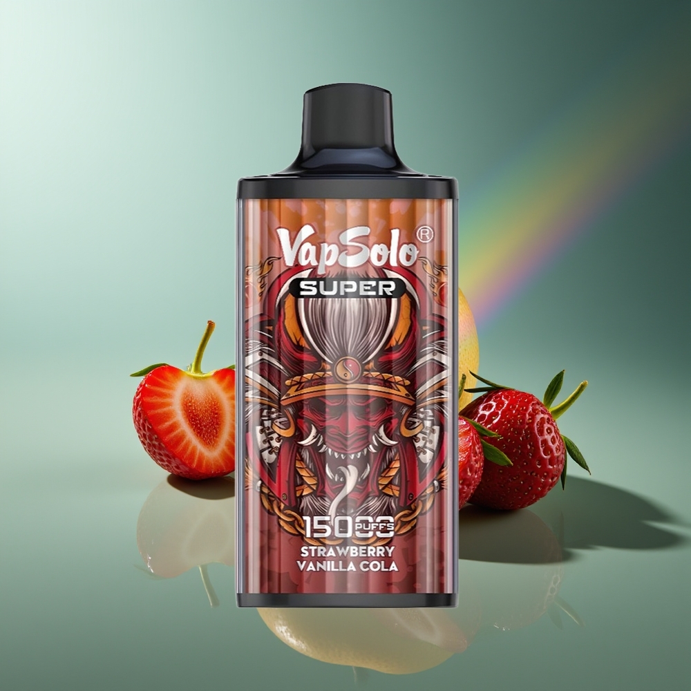 Wholesale Lithuania VapSolo Super 15000 Puffs Braškės Vanilės Kola 40ml 850mAh