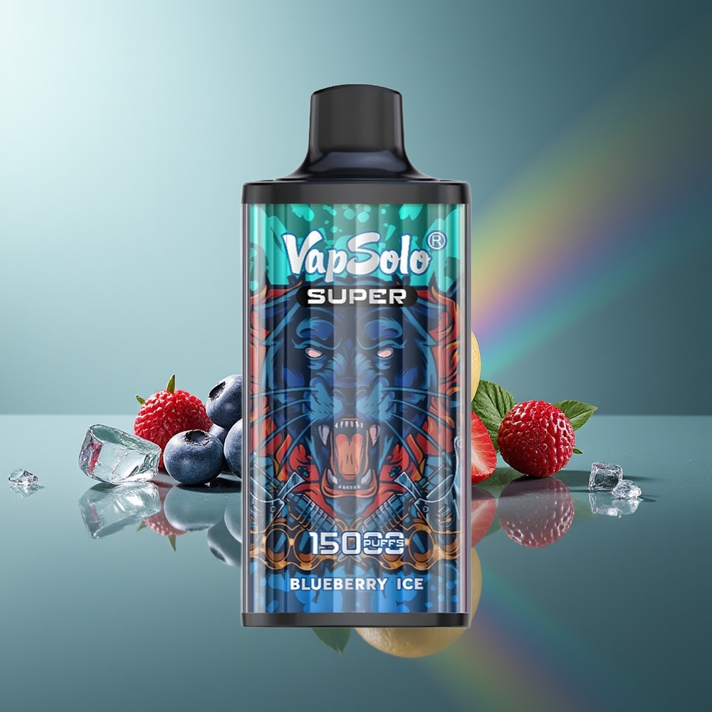 Wholesale Lithuania VapSolo Super 15000 Puffs Mėlynių Uogų Ledas 40ml Type-C