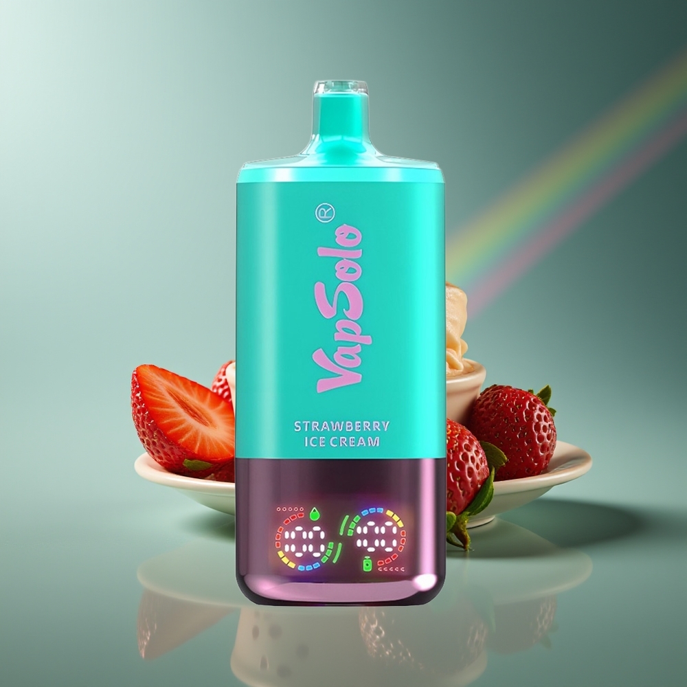 Wholesale Lithuania VapSolo Triple 30000 Puffs 40ml Braškų Ledų Kremas Type-C