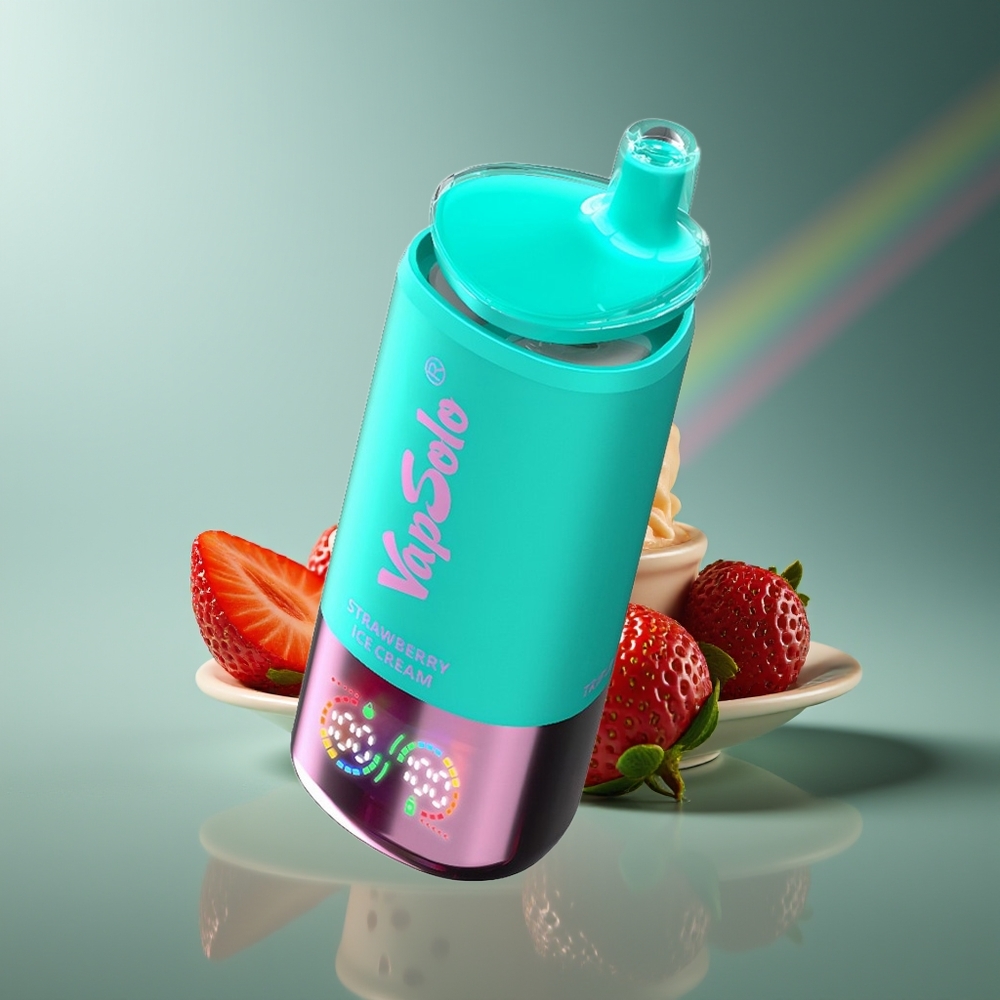 Wholesale Lithuania VapSolo Triple 30000 Puffs 40ml Braškų Ledų Kremas Type-C