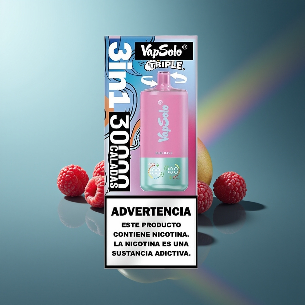 Wholesale Lithuania VapSolo Triple 30000 Puffs 40ml Mėlynasis Avietė Vienkartinės Elektroninės Cigaretės