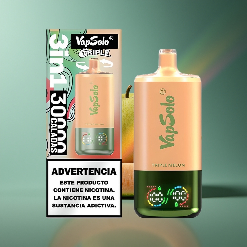 Wholesale Lithuania VapSolo Triple 30000 Puffs Trigubasis Melionas Type-C