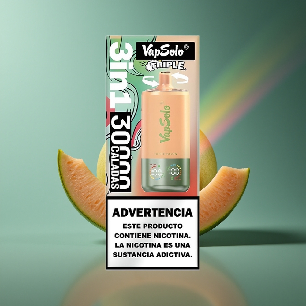 Wholesale Lithuania VapSolo Triple 30000 Puffs Trigubasis Melionas Type-C