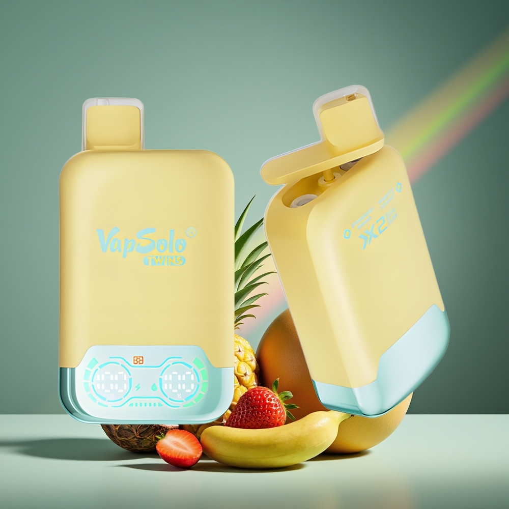 Wholesale Lithuania VapSolo Twins 20000 Puffs 40 ml Ananasas Kokosas & Braškė Bananas