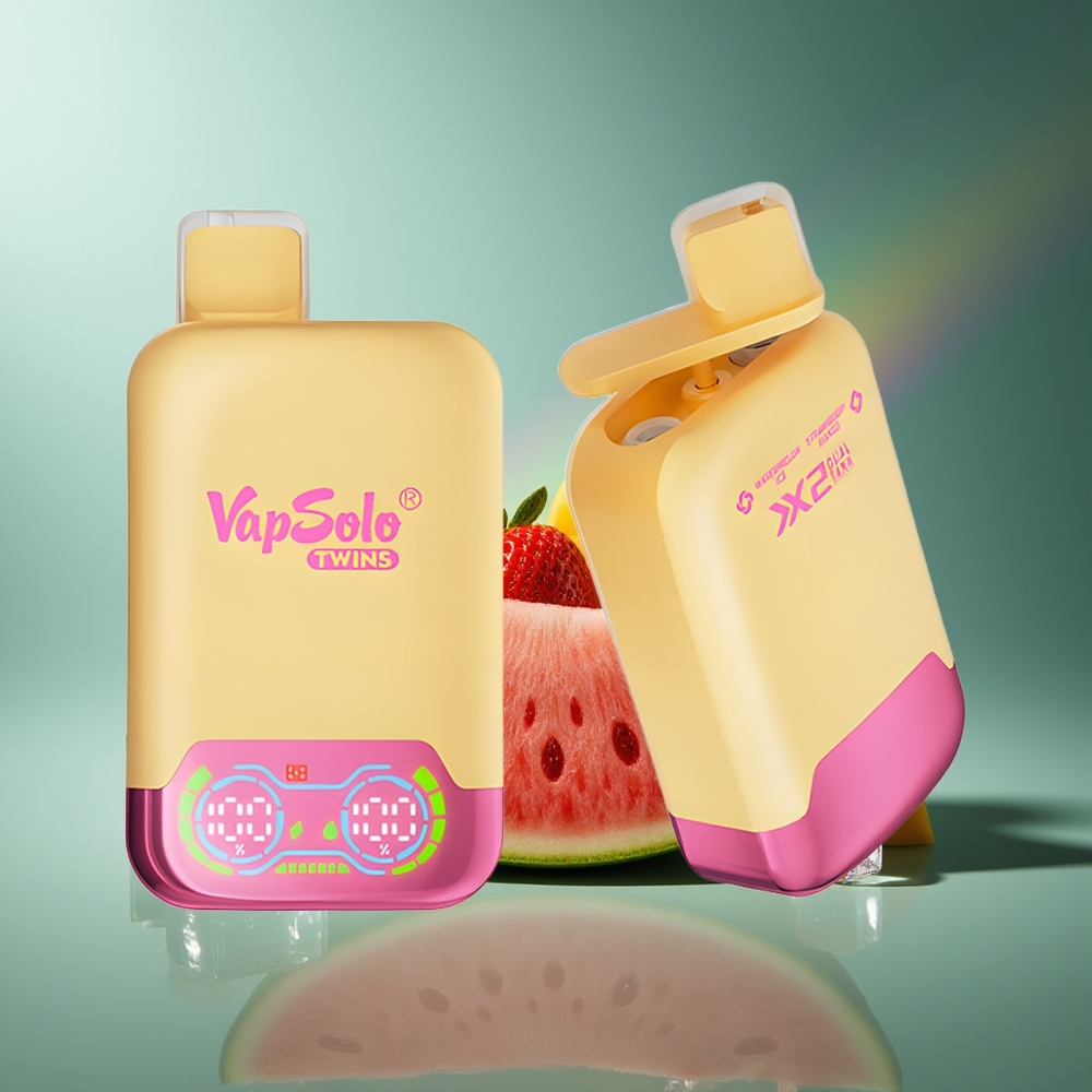 Wholesale Lithuania VapSolo Twins 20000 Puffs Arbūzo Ledas & Braškių Mango 40ml Type-C