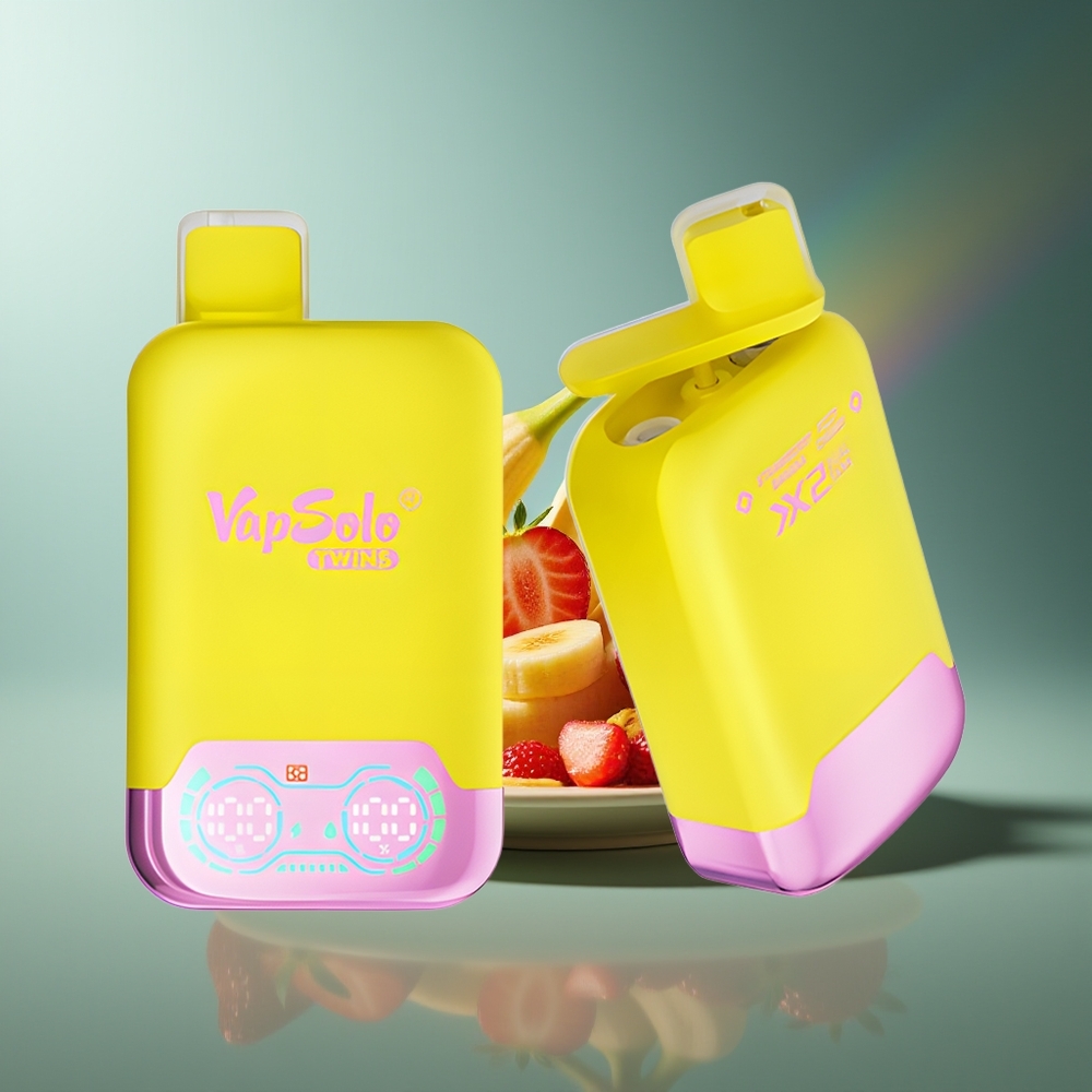 Wholesale Lithuania VapSolo Twins 20000 Puffs Braškės Bananas & Švelniai Gvazdikų Vyšnios 40 ml 2 Type-C