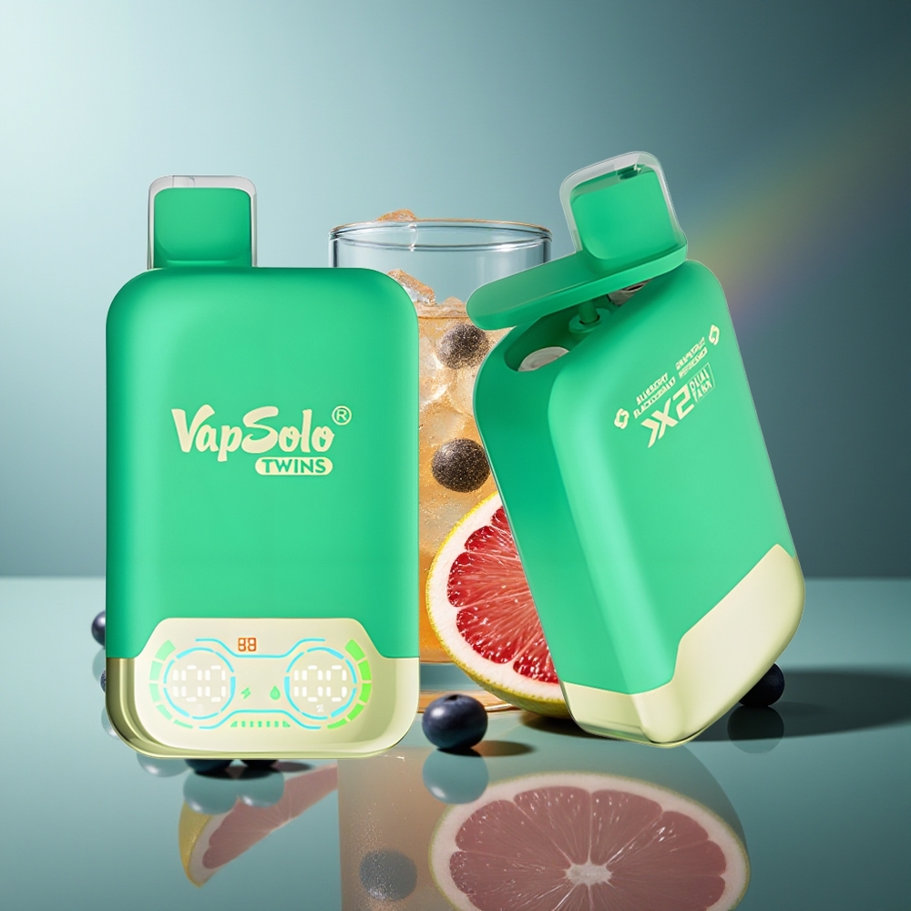 Wholesale Lithuania VapSolo Twins 20000 Puffs Mėlynės Juoduogės & Greipfrutą Gaivina 40ml Type-C