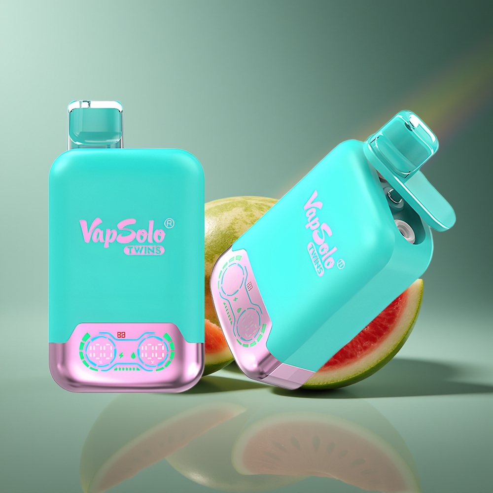 Wholesale Lithuania VapSolo Twins 20000 Puffs Trijų Melionų & Aviečių Arbūzas 40 ml Type-C