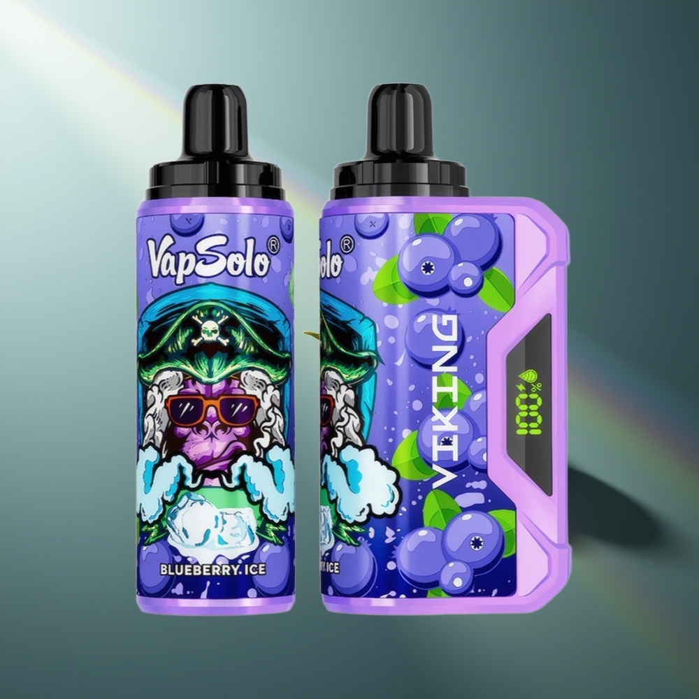 Wholesale Lithuania VapSolo VIKING 12000 Puffs 22ml Mėlynių Suktukų Vienkartinės Elektroninės Cigaretės Type-C