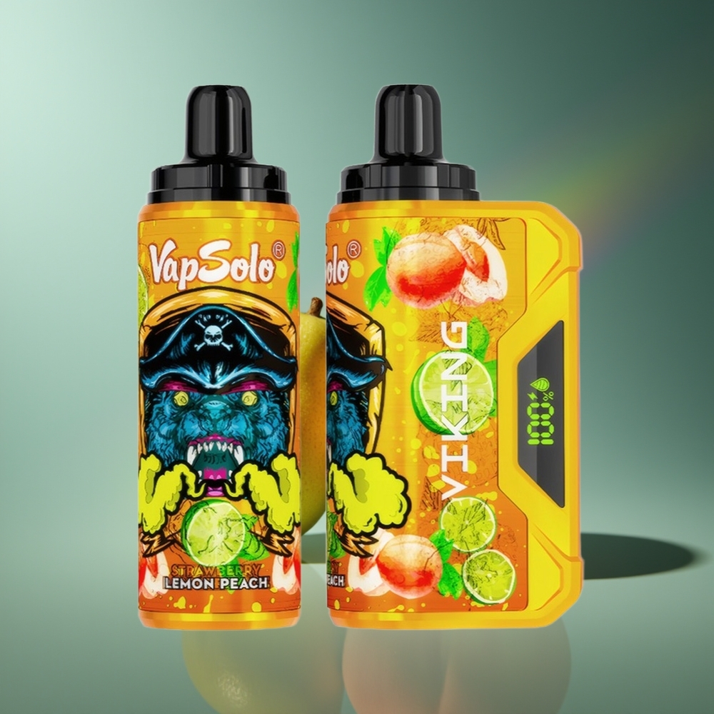 Wholesale Lithuania VapSolo VIKING 12000 Puffs Citrina Persikas 22ml Type-C