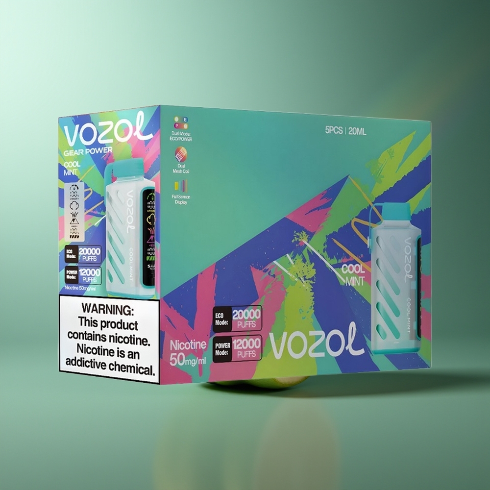 Wholesale Lithuania VOZOL Gear Power 20000 Puffs 20mL Šalta Mėta Dual Mesh Coil