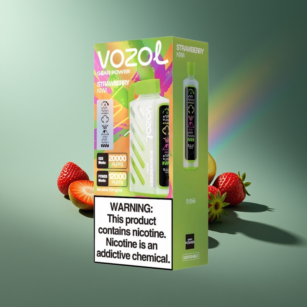 Wholesale Lithuania VOZOL Gear Power 20000 Puffs Braškių Kiwi Vienkartinės Elektroninės Cigaretės Dual Mesh Coil Full Screen Display