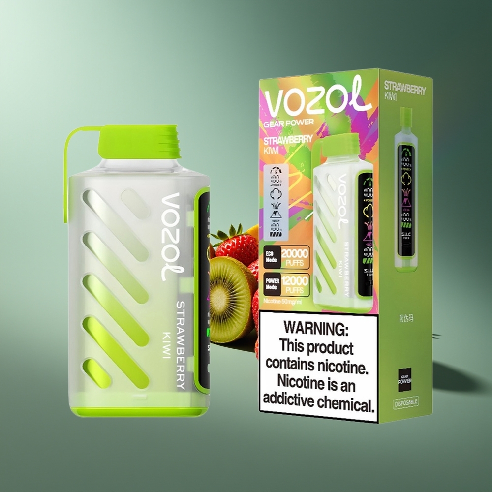 Wholesale Lithuania VOZOL Gear Power 20000 Puffs Braškių Kiwi Vienkartinės Elektroninės Cigaretės Dual Mesh Coil Full Screen Display