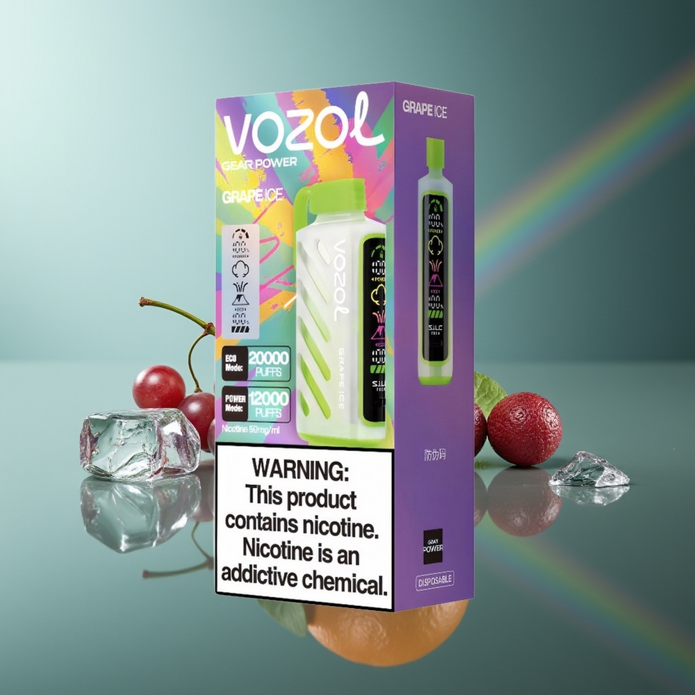 Wholesale Lithuania VOZOL Gear Power 20000 Puffs Dual Mesh Coil Vynuogių Ledas Vienkartinės Elektroninės Cigaretės