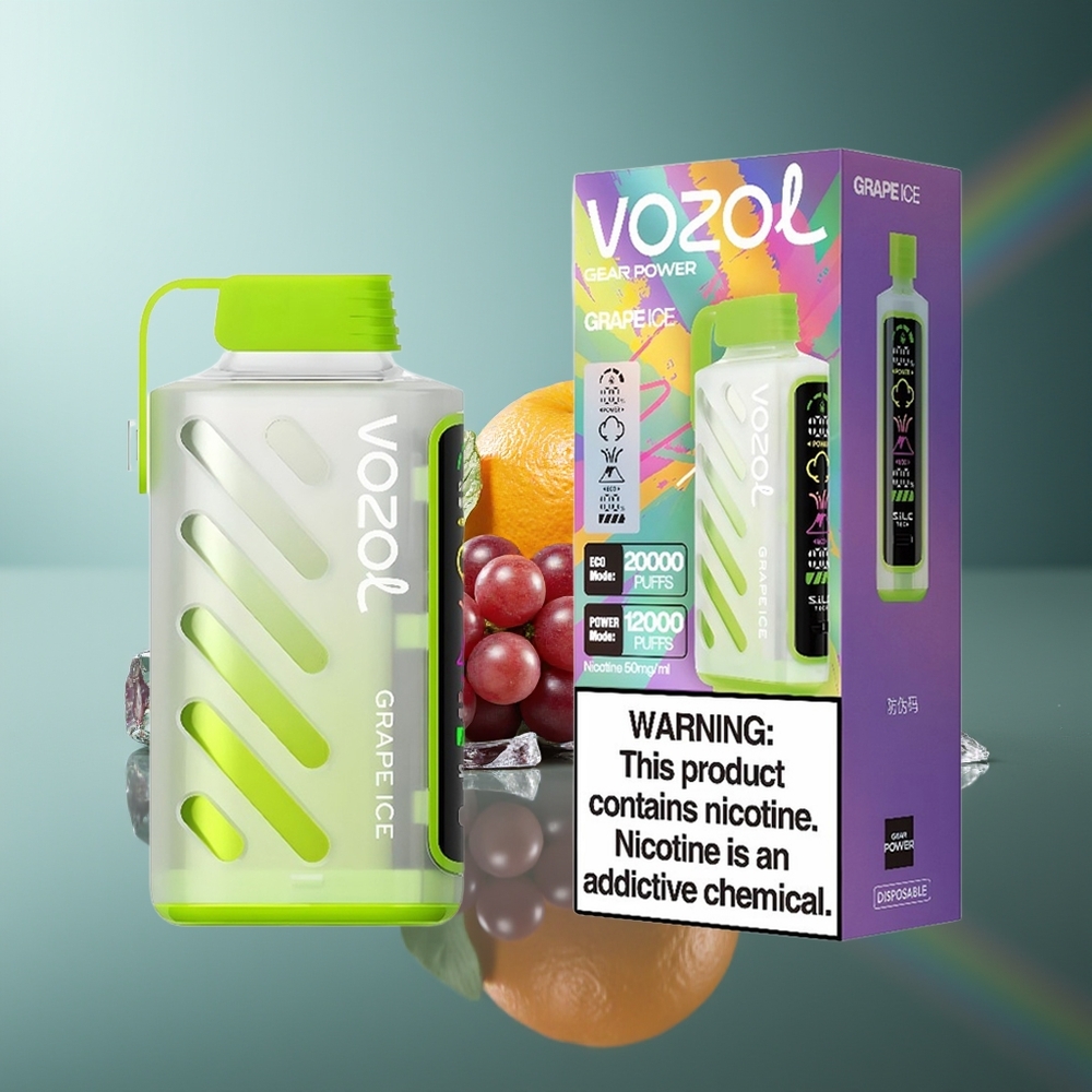 Wholesale Lithuania VOZOL Gear Power 20000 Puffs Dual Mesh Coil Vynuogių Ledas Vienkartinės Elektroninės Cigaretės