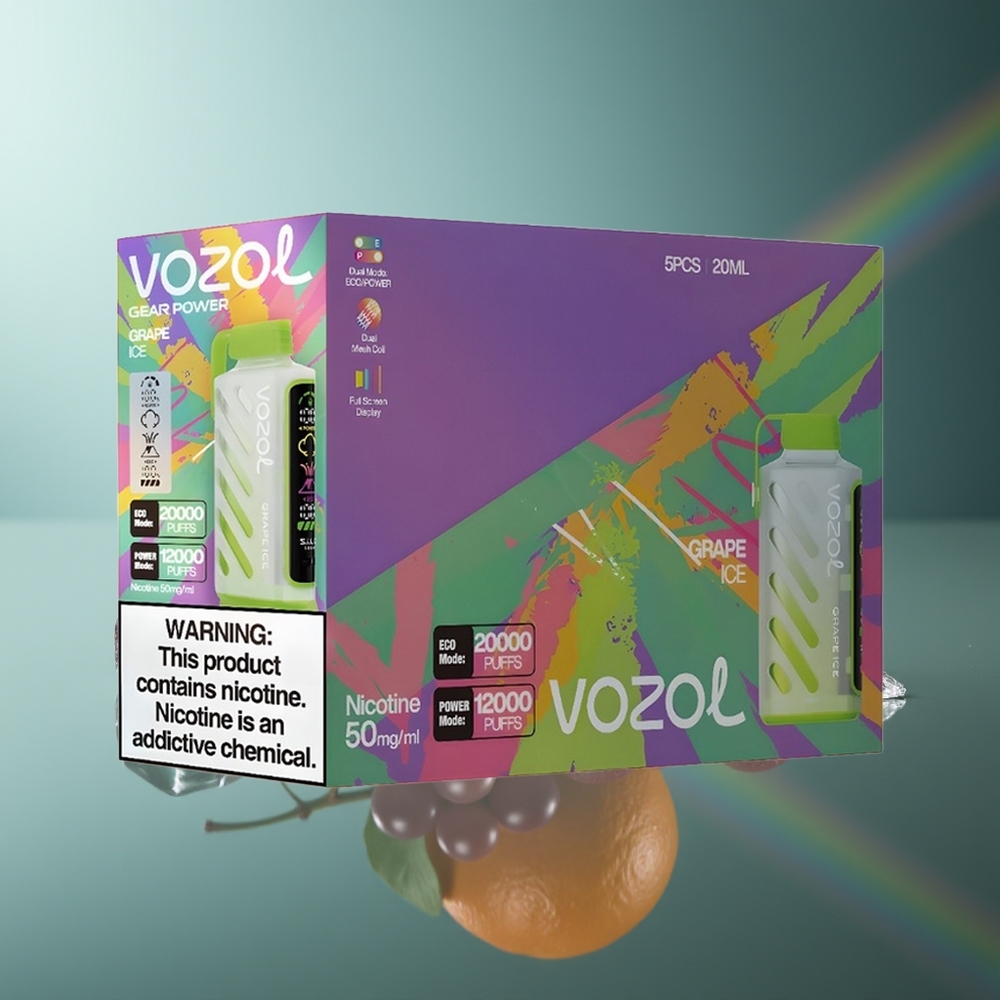 Wholesale Lithuania VOZOL Gear Power 20000 Puffs Dual Mesh Coil Vynuogių Ledas Vienkartinės Elektroninės Cigaretės