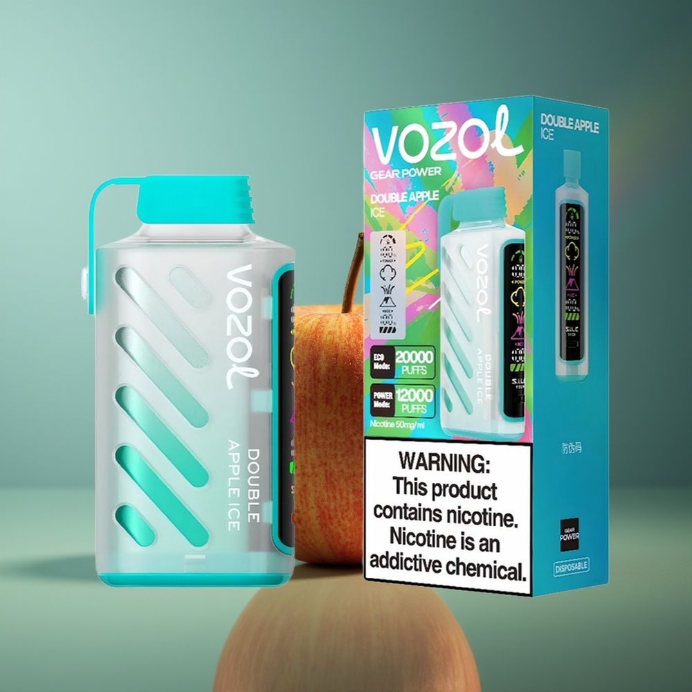 Wholesale Lithuania VOZOL Gear Power 20000 Puffs Dvigubų Obuolių Ledas Vienkartinės Elektroninės Cigaretės Dual Mesh Coil Full Screen Display