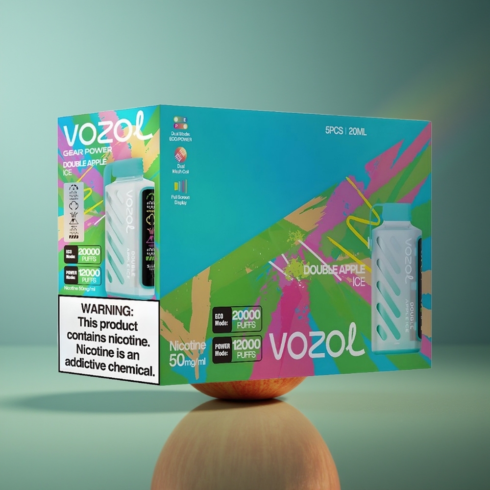 Wholesale Lithuania VOZOL Gear Power 20000 Puffs Dvigubų Obuolių Ledas Vienkartinės Elektroninės Cigaretės Dual Mesh Coil Full Screen Display