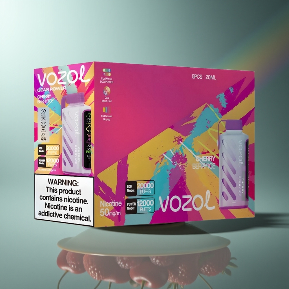 Wholesale Lithuania VOZOL Gear Power 20000 Puffs Dvigubas Tinklelis Ekranas Vyšnių Uogų Ledas