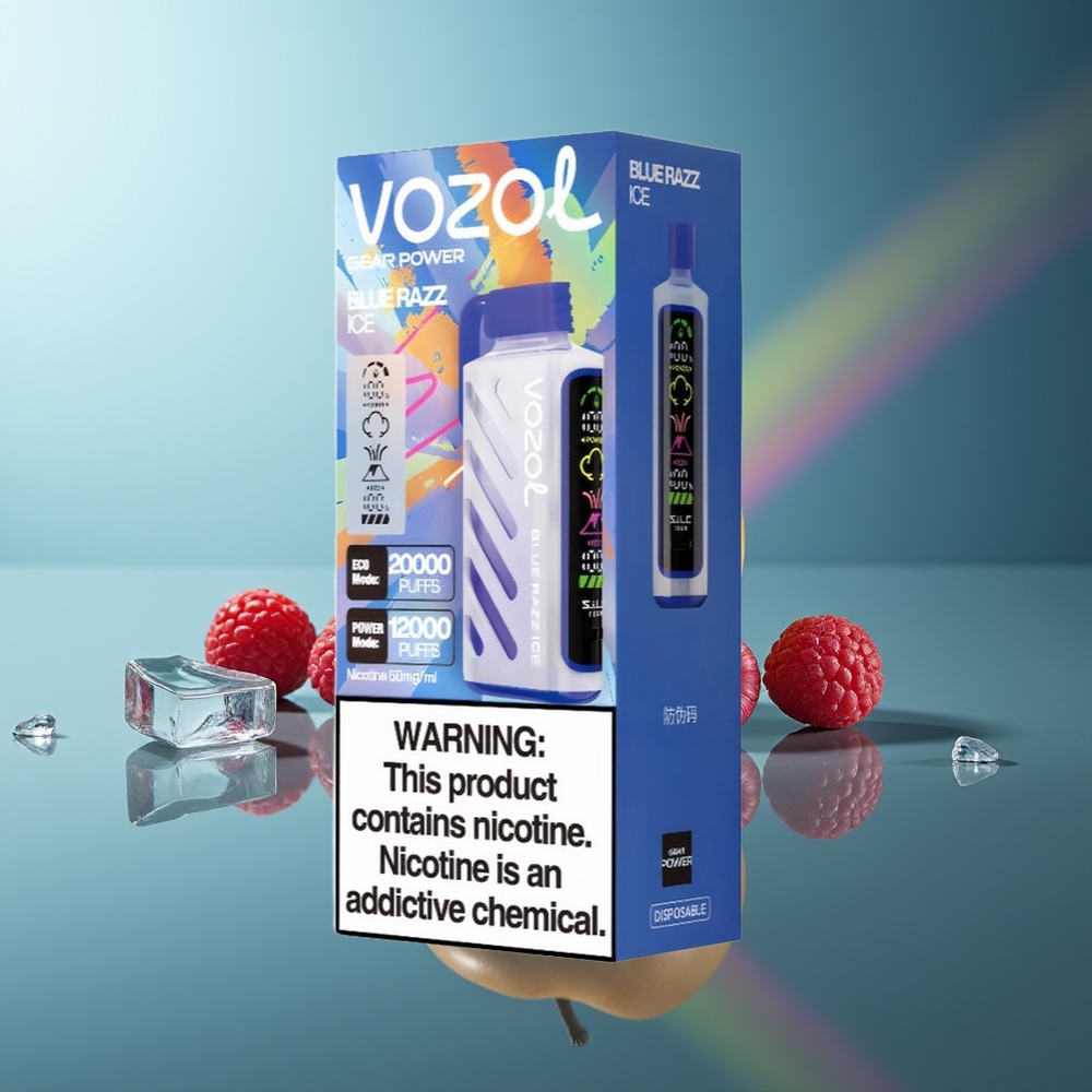 Wholesale Lithuania VOZOL Gear Power 20000 Puffs Mėlynųjų Serbentų Ledas Dual Mesh Coil Full Screen Display