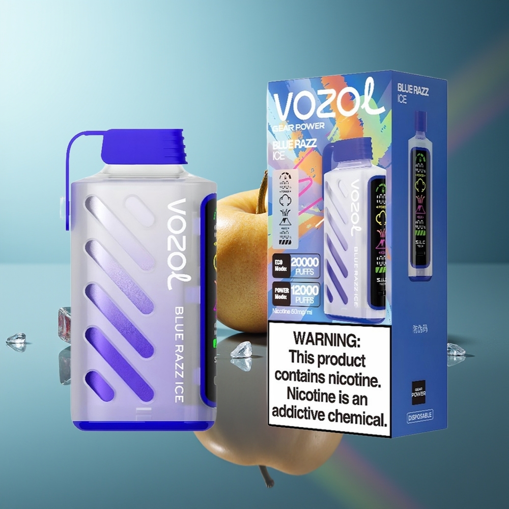 Wholesale Lithuania VOZOL Gear Power 20000 Puffs Mėlynųjų Serbentų Ledas Dual Mesh Coil Full Screen Display