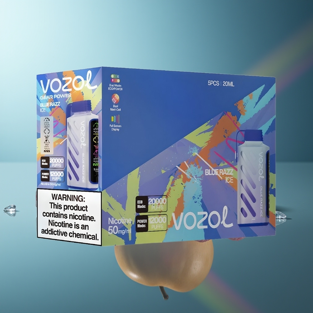 Wholesale Lithuania VOZOL Gear Power 20000 Puffs Mėlynųjų Serbentų Ledas Dual Mesh Coil Full Screen Display