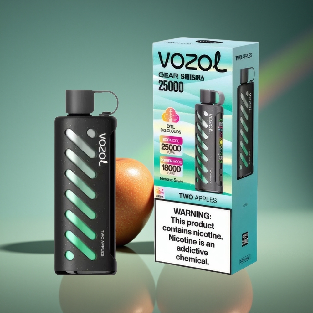 Wholesale Lithuania VOZOL Gear Shisha 25000 Pūkų Dviejų Obuolių Shisha 1000mAh 5mg/ml