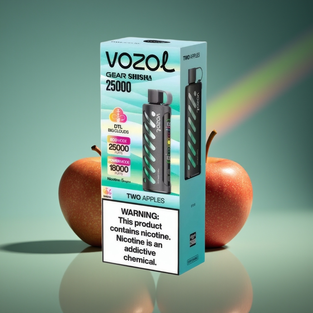 Wholesale Lithuania VOZOL Gear Shisha 25000 Pūkų Dviejų Obuolių Shisha 1000mAh 5mg/ml