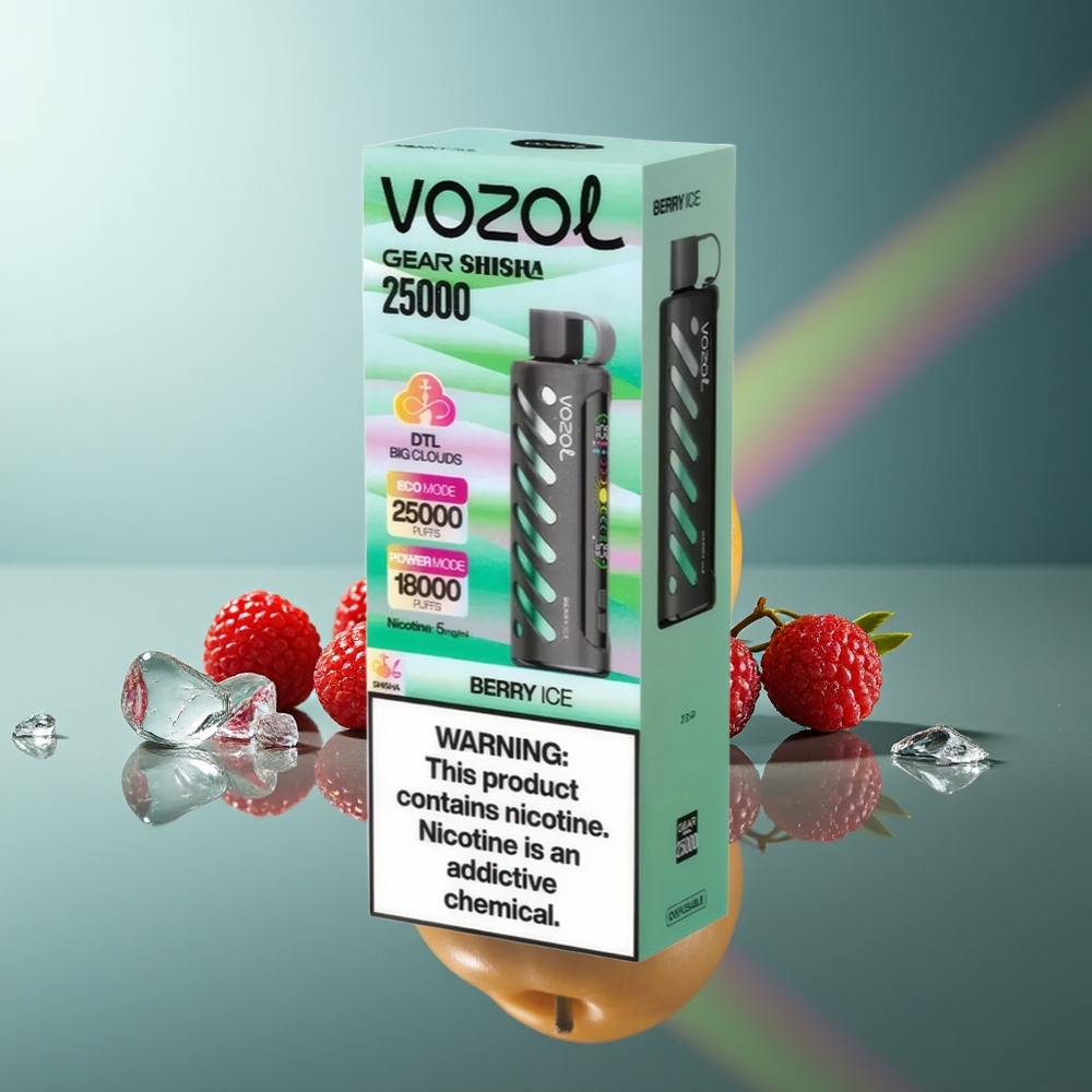 Wholesale Lithuania VOZOL Gear Shisha 25000 Pūsų Uoginė Ledinė Vienkartinės Elektroninės Cigaretės Dual Mesh Dual Modes